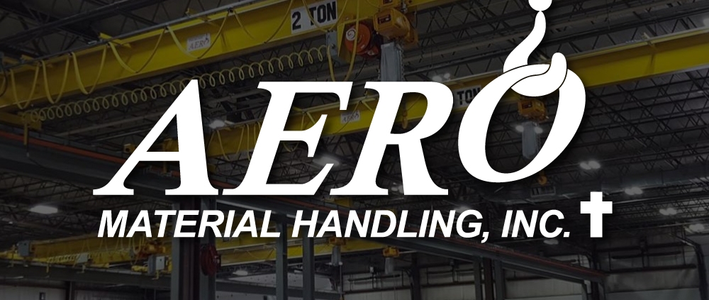 white logo with commercial background - Aero Material Handling